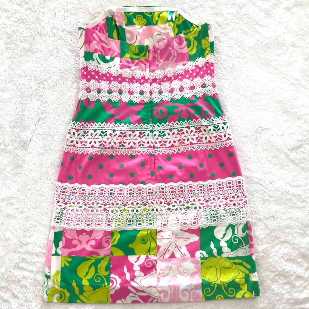Lilly Pulitzer Paradise Patchwork Strapless Dress - image 7